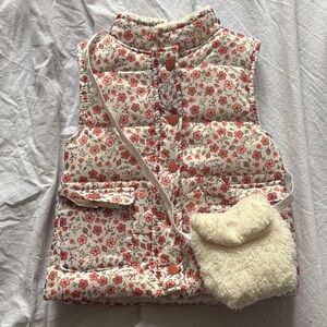 Nicole Miller floral puff vest with attached purse